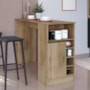 Bancada Ilha Mesa Gourmet Dinamarca 140cm 1 Porta Castani - Indékes