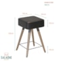 Banco Baixo Rio 50 cm Preto - Salaone