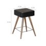Banco Banqueta Rio Baixa 50cm Couríssimo Preto - Salaone 