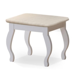 Banqueta Almofadada para Penteadeira Camarim Branco - Móveis Luapa Banqueta Almofadada para Penteadeira Camarim Branco - Móveis Luapa