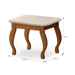 Banqueta Almofadada para Penteadeira Camarim Freijó - Móveis Luapa  Banqueta Almofadada para Penteadeira Camarim Freijó - Móveis Luapa