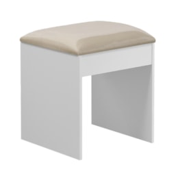 Banqueta Almofadada para Penteadeira Camarim Maia Branco - Móveis Luapa 