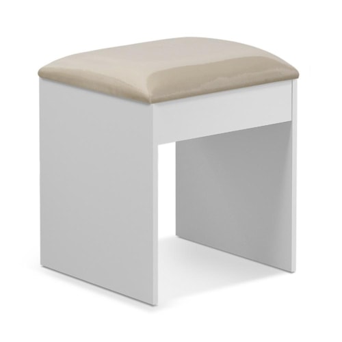 Banqueta Almofadada para Penteadeira Camarim Maia Branco - Móveis Luapa