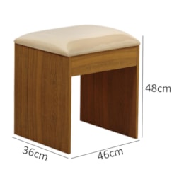 Banqueta Almofadada para Penteadeira Camarim Maia Freijó - Móveis Luapa 