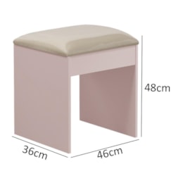 Banqueta Almofadada para Penteadeira Camarim Maia Rosê - Móveis Luapa 