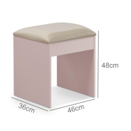 Banqueta Almofadada para Penteadeira Camarim Maia Rosê - Móveis Luapa