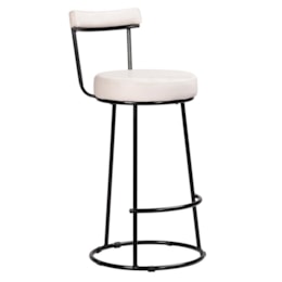 Banqueta Miami 96cm Couríssimo Branco - Salaone  Banqueta Miami 96cm Couríssimo Branco - Salaone