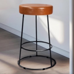 Banqueta Roma 70cm Couríssimo Amarula - Salaone Banqueta Roma 70cm Couríssimo Amarula - Salaone