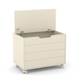 Baú Organizador Infantil Toy com Rodízios Off White - Matic Móveis  Baú Organizador Infantil Toy com Rodízios Off White - Matic Móveis