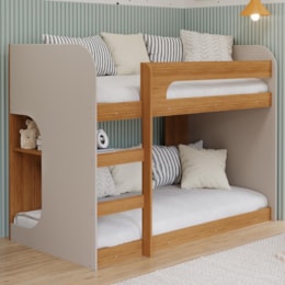 Beliche Montessoriana Ema Nature/Off White com Proteção e Colchões Light D33 - Permóbili Baby