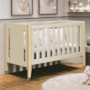 Berço 3 em 1 Tom Areia Fosco Pés Madeira Natural com Colchão Baby Physical - Reller Móveis