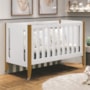 Berço 3 em 1 Tom Branco Fosco Pés Amadeirado com Colchão Baby Physical - Reller Móveis