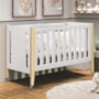 Berço 3 em 1 Tom Pés Branco Fosco Madeira Natural com Colchão Baby Physical - Reller Móveis