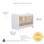 Berço Americano Ben 3 em 1 Branco Brilho/Amêndoa com Colchão Baby Physical - Móveis Peroba