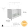 Berço Americano Ben 3 em 1 Branco Brilho com Colchão Baby Physical - Móveis Peroba