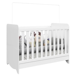 Berço Americano Ben 3 em 1 Branco Brilho - Móveis Peroba