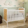 Berço Americano Cloe 2 em 1 Branco Brilho/Amêndoa com Colchão Baby Physical - Móveis Peroba