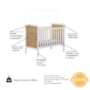 Berço Americano Cloe 2 em 1 Branco Brilho/Amêndoa com Colchão Baby Physical - Móveis Peroba