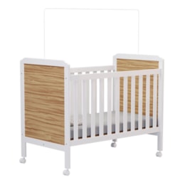 Berço Americano Cloe 2 em 1 Branco Brilho/Amêndoa - Móveis Peroba