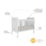 Berço Americano Cloe 2 em 1 Branco Brilho com Colchão Baby Physical - Móveis Peroba