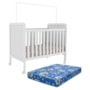 Berço Americano Cloe 2 em 1 Branco Brilho com Colchão Baby Physical - Móveis Peroba