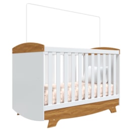 Berço Americano Cris Retrô 3 em 1 Branco Brilho/Amêndoa - Móveis Peroba Berço Americano Cris Retrô 3 em 1 Branco Brilho/Amêndoa - Móveis Peroba