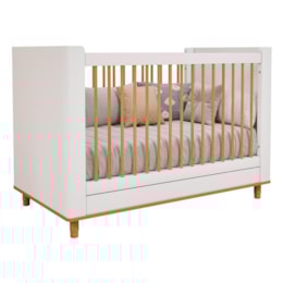 Berço Americano Cupcake Branco Acetinado/Nature - Permóbili Baby