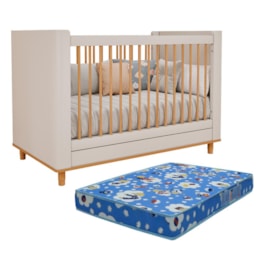 Berço Americano Cupcake Off White/Nature com Colchão Physical - Permóbili Baby Berço Americano Cupcake Off White/Nature com Colchão Physical - Permóbili Baby