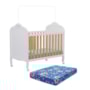 Berço Americano Elô 3 em 1 Branco Brilho/Amêndoa com Colchão Baby Physical - Móveis Peroba
