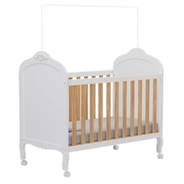 Berço Americano Elô 3 em 1 Branco Brilho/Amêndoa - Móveis Peroba Berço Americano Elô 3 em 1 Branco Brilho/Amêndoa - Móveis Peroba