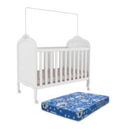 Berço Americano Elô 3 em 1 Branco Brilho com Colchão Baby Physical - Móveis Peroba