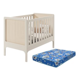 Berço Americano Mini Cama Brisa Areia Fosco com Colchão Baby Physical - Reller Móveis