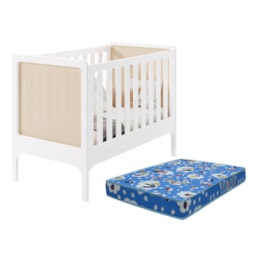 Berço Americano Mini Cama Brisa Branco Fosco com Colchão Baby Physical - Reller Móveis