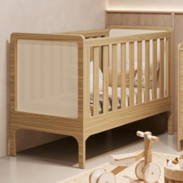 Berço Americano Mini Cama Brisa Carvalho Fosco com Colchão Baby Physical - Reller Móveis