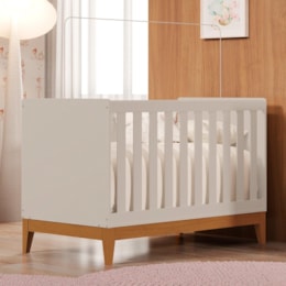 Berço Americano Mini Cama Flip Areia Fosco com Colchão Baby Physical - Reller Móveis