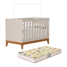 Berço Americano Mini Cama Flip Areia Fosco com Colchão Supreme - Reller Móveis