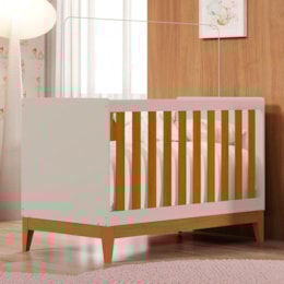 Berço Americano Mini Cama Flip Areia Fosco/Savana com Colchão Supreme - Reller Móveis