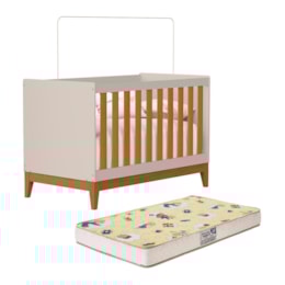 Berço Americano Mini Cama Flip Areia Fosco/Savana com Colchão Supreme - Reller Móveis