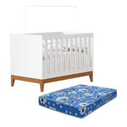 Berço Americano Mini Cama Flip Branco Fosco com Colchão Baby Physical - Reller Móveis
