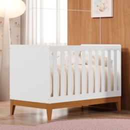 Berço Americano Mini Cama Flip Branco Fosco com Colchão Supreme - Reller Móveis