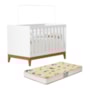 Berço Americano Mini Cama Flip Branco Fosco com Colchão Supreme - Reller Móveis