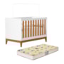 Berço Americano Mini Cama Flip Branco Fosco/Savana com Colchão Supreme - Reller Móveis