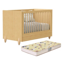 Berço Americano Mini Cama Gracia Naturale com Colchão Supreme - Reller Móveis 