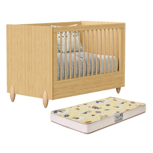 Berço Americano Mini Cama Gracia Naturale com Colchão Supreme - Reller Móveis 