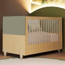 Berço Americano Mini Cama Gracia Oliva/Naturale - Reller Móveis