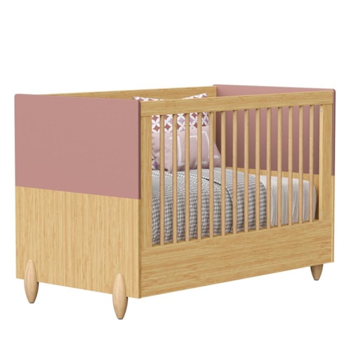 Berço Americano Mini Cama Gracia Rosê/Naturale - Reller Móveis