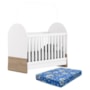 Berço Americano Mini Cama Magia Branco/Jequitibá com Colchão Baby Physical - Móveis Henn