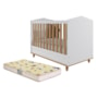 Berço Americano Mini Cama Mimo Branco/Nature com Colchão Supreme - Permóbili Baby