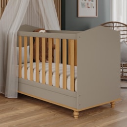 Berço Americano Mini Cama Mimo Fendi/Nature com Colchão Physical - Permóbili Baby