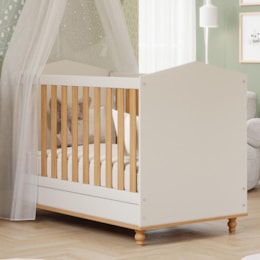 Berço Americano Mini Cama Mimo Off White/Nature - Permóbili Baby Berço Americano Mini Cama Mimo Off White/Nature - Permóbili Baby